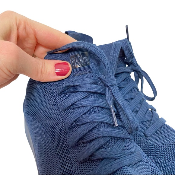 FitFlop High Top Sneakers Womens Size 9 - 9.5 Navy Blue Slip On Rally Mesh Knit - Picture 5 of 10